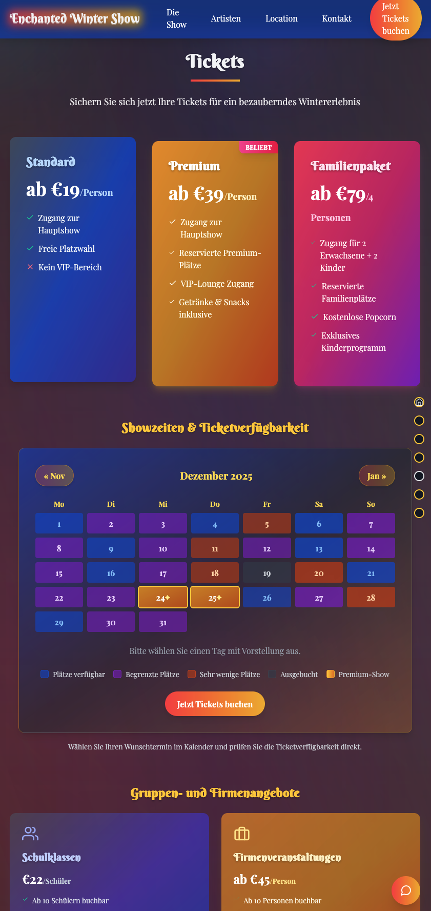 Winter Holidays - Tickets